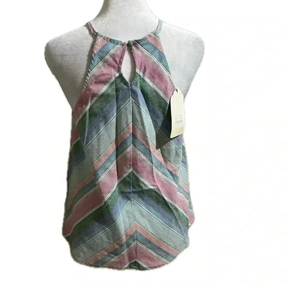 NWT Honey Belle halter tank colorful linen top small - Picture 3 of 9